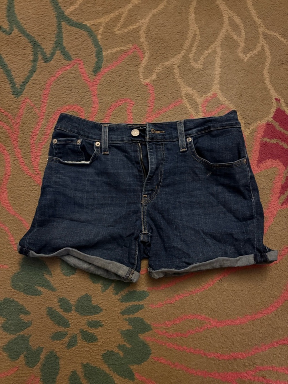 Levi's Mid Length Dark Wash Jean Shorts- Sz 28